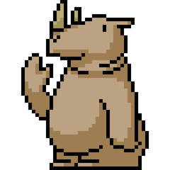 vector pixel art rhino