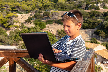 Young blogger in the mountains.