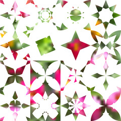 Arabic colorful geometric shapes on white background. Vector simple islamic ornament
