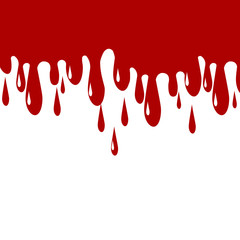 Red Color paint dripping. Blood Drips Vector Illustration