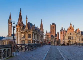 Tableau sur plexiglas Bruges Gent cityscape - Belgium  © Nikolai Sorokin
