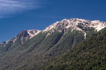 Fototapeta premium Landscape Mountain Nature Hike Snow Peak Cliff Travel alps rock panorama view valley