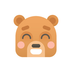 Cute Bear Flat Logo Icon Portrait