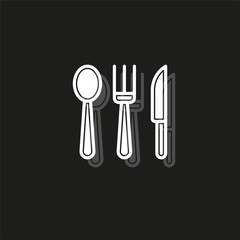 Simple Knife, Fork and Spoon Vector Icon