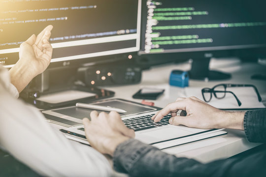 Website design. Developing programming and coding technologies.