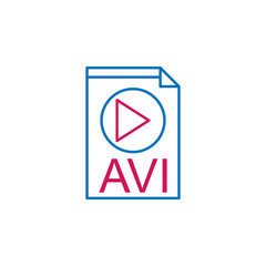 Video production, avi  icon. Element of 2 color video production icon. Premium quality graphic design icon. Signs and symbols collection icon for websites, web design