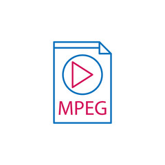 Video production, mpeg icon. Element of 2 color video production icon. Premium quality graphic design icon. Signs and symbols collection icon for websites, web design