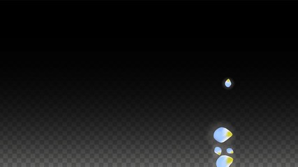 Vector Realistic Blue Petals Falling on Transparent Background.  Spring Romantic Flowers Illustration. Flying Petals. Sakura Spa Design. Blossom Confetti.