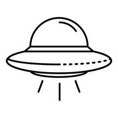 Ufo spaceship icon. Outline ufo spaceship vector icon for web design isolated on white background