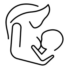 Obraz premium Mother breast feeding icon. Outline mother breast feeding vector icon for web design isolated on white background