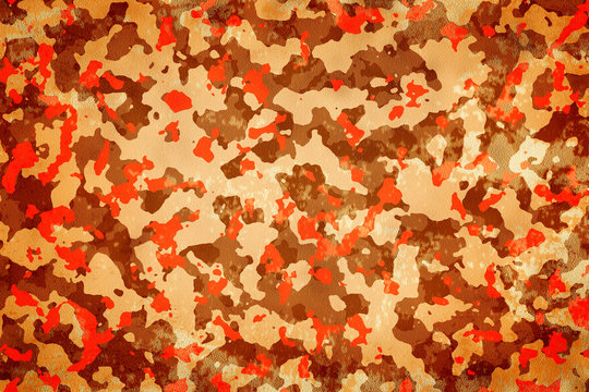 Brown And Orange Camouflage Pattern Blackground.