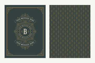 Flourishes and ornamental vector vintage design for greeting card or wedding invitation. Retro page design with copy space for shop, store, restaurant, boutique, hotel and etc.