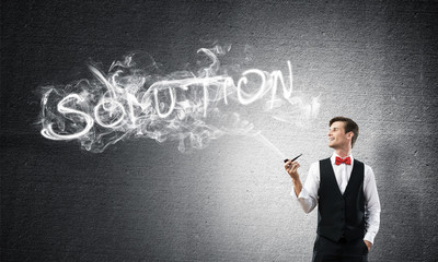 Conceptual image of young businessman.