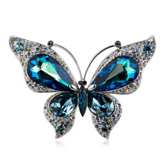 Diamond brooch isolated on white