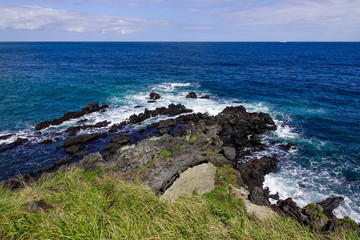 Beautiful sea and cliff in Jeju Island