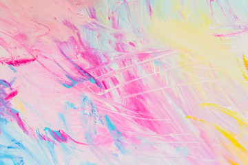 Detail of brush strokes of random colors to use as background and texture in crafts at school.