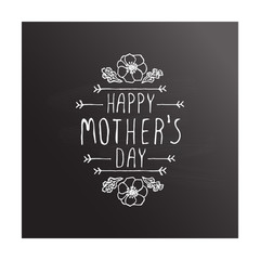 Happy mothers day handlettering element on chalkboard background