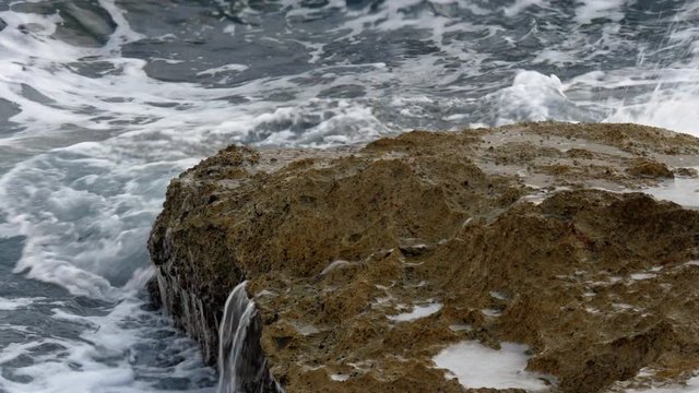 Shot of Saint Paul`s Shoal in Bugibba in Malta, wide rock