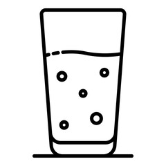 Glass of clean water icon. Outline glass of clean water vector icon for web design isolated on white background