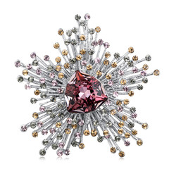 Diamond brooch isolated on white