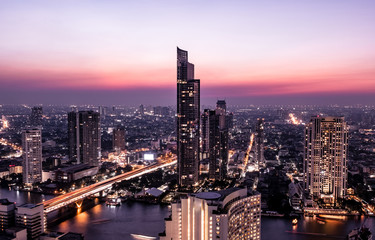 Obraz premium bangkok cityscape midnight view