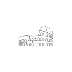 Coliseum in Rome. flat vector icon