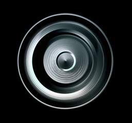 Industrial Steel Round Plate Isolated On Black Background