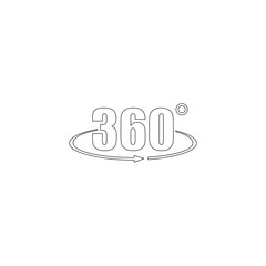 rotate 360 degrees. flat vector icon