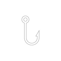 Fishing hook. flat vector icon