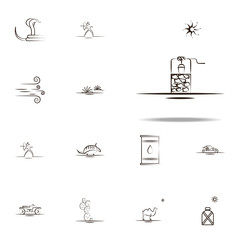 well, pit, desert icon. Desert icons universal set for web and mobile