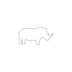 Rhinoceros. flat vector icon