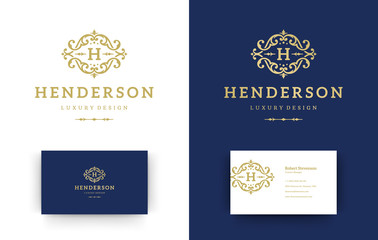Luxury logo monogram crest template design vector illustration.
