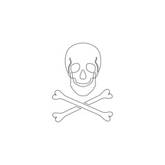 Skull and bones. flat vector icon