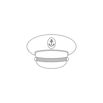 Captain hat. flat vector icon