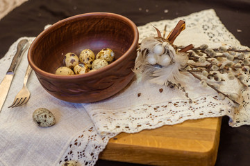 Easter eggs in rustic style