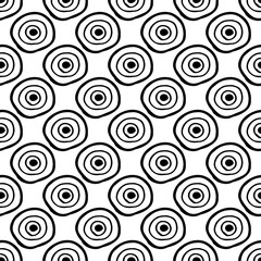 abstract doodle hand drawn monochrome seamless pattern