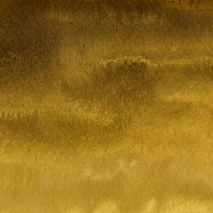 Gold luxury ink and watercolor textures on white paper background. Paint leaks and ombre effects. Hand painted vintage texture.