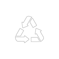 Recycled cycle arrows. flat vector icon