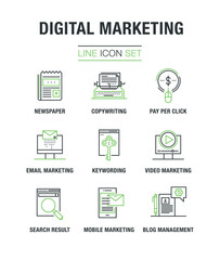 DIGITAL MARKETING LINE ICON SET