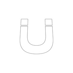 horseshoe magnetic. flat vector icon