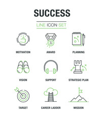 SUCCESS LINE ICON SET