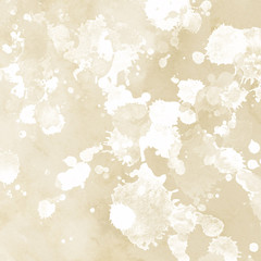 Gold luxury ink and watercolor textures on white paper background. Paint leaks and ombre effects. Hand painted vintage texture.