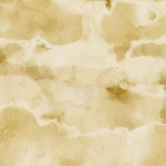 Gold luxury ink and watercolor textures on white paper background. Paint leaks and ombre effects. Hand painted vintage texture.