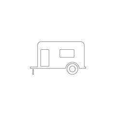 trailer house on wheels. flat vector icon