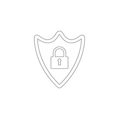 security shield with lock. flat vector icon