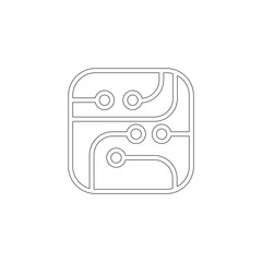 micro circuit. flat vector icon