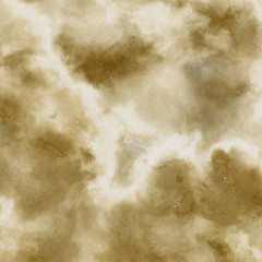 Gold luxury ink and watercolor textures on white paper background. Paint leaks and ombre effects. Hand painted vintage texture.