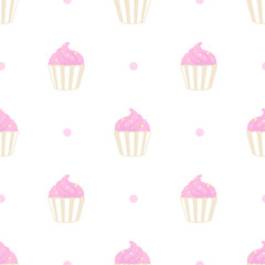 Cupcake with dots pattern