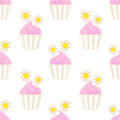 Happy birthday Cupcake pattern