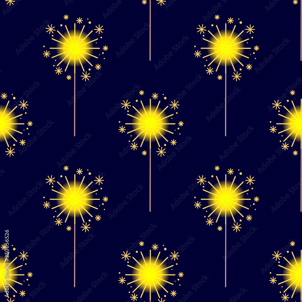 Wall mural sparklers pattern